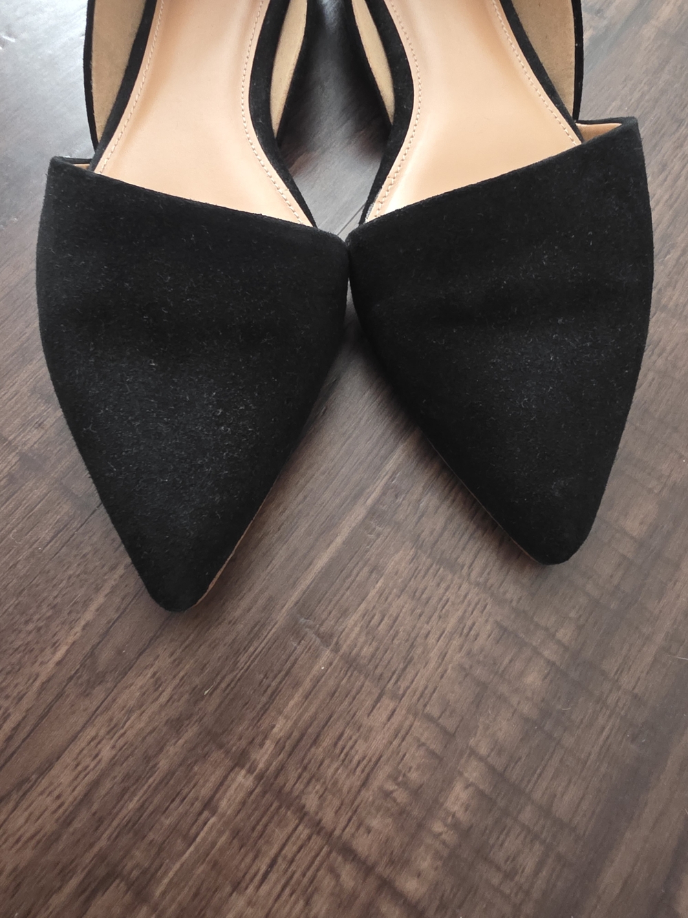 J.Crew Black Suede D'Orsay Pointed Toe Flats Women's Size 7.5 - Picture 3 of 5